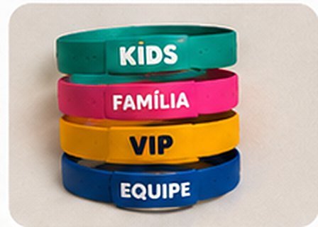 Pulseiras Kids, Família, VIP e Equipe